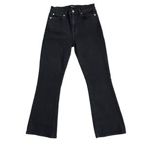 7 for all Mankind Mid Rise Slim Kick Flare a Stretch Jeans in Washed Black